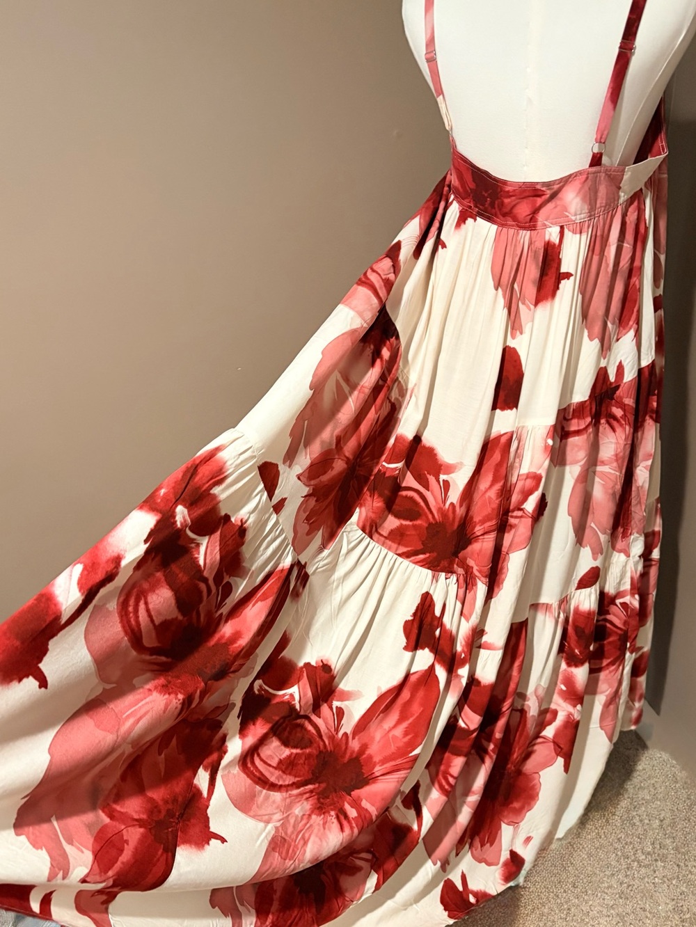 Abel the Label Anthropology Floral Maxi Dress Square Neck Rayon NWT Size M - Picture 6 of 11